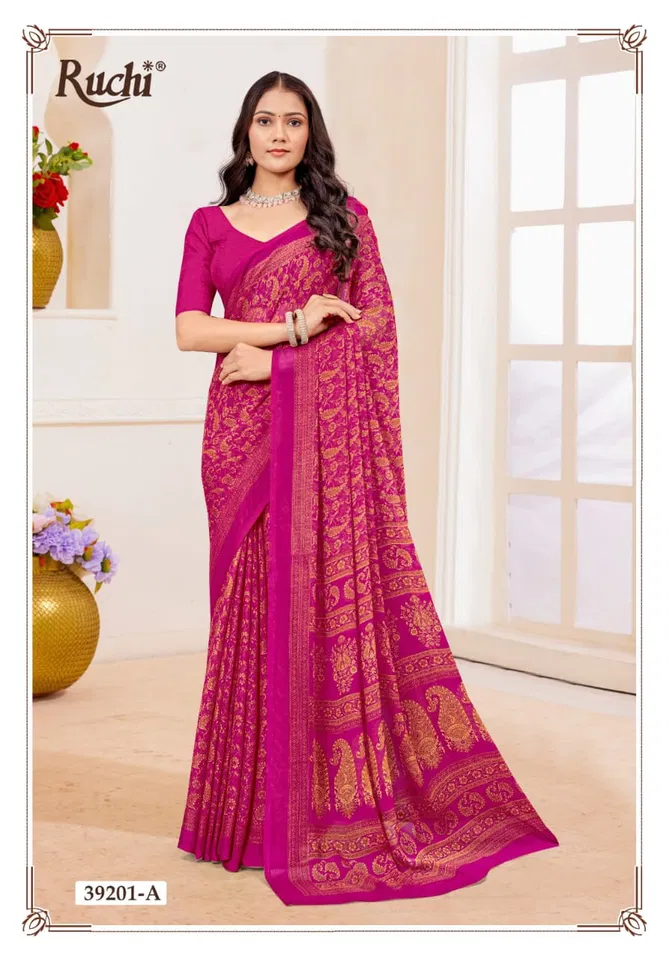 Star Chiffon 183 By Ruchi Daily Wear Chiffon Saree Wholesale Online